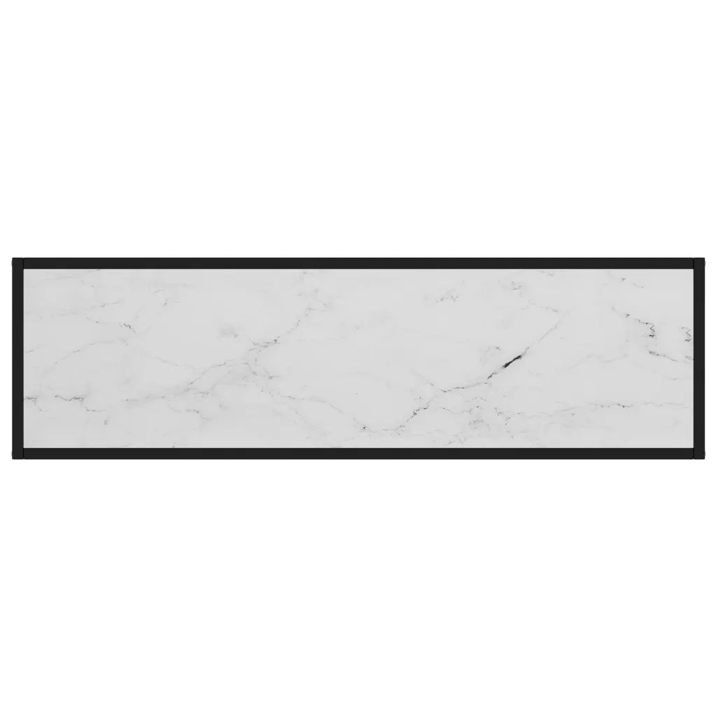Tavolo Consolle Bianco 120x35x75 cm in Vetro Temperato 322817