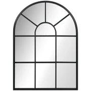 Specchio Moderno a Parete e a forma di Arco 70x50 cm per Camera da Letto e Soggiorno, in Metallo Nero e Vetro