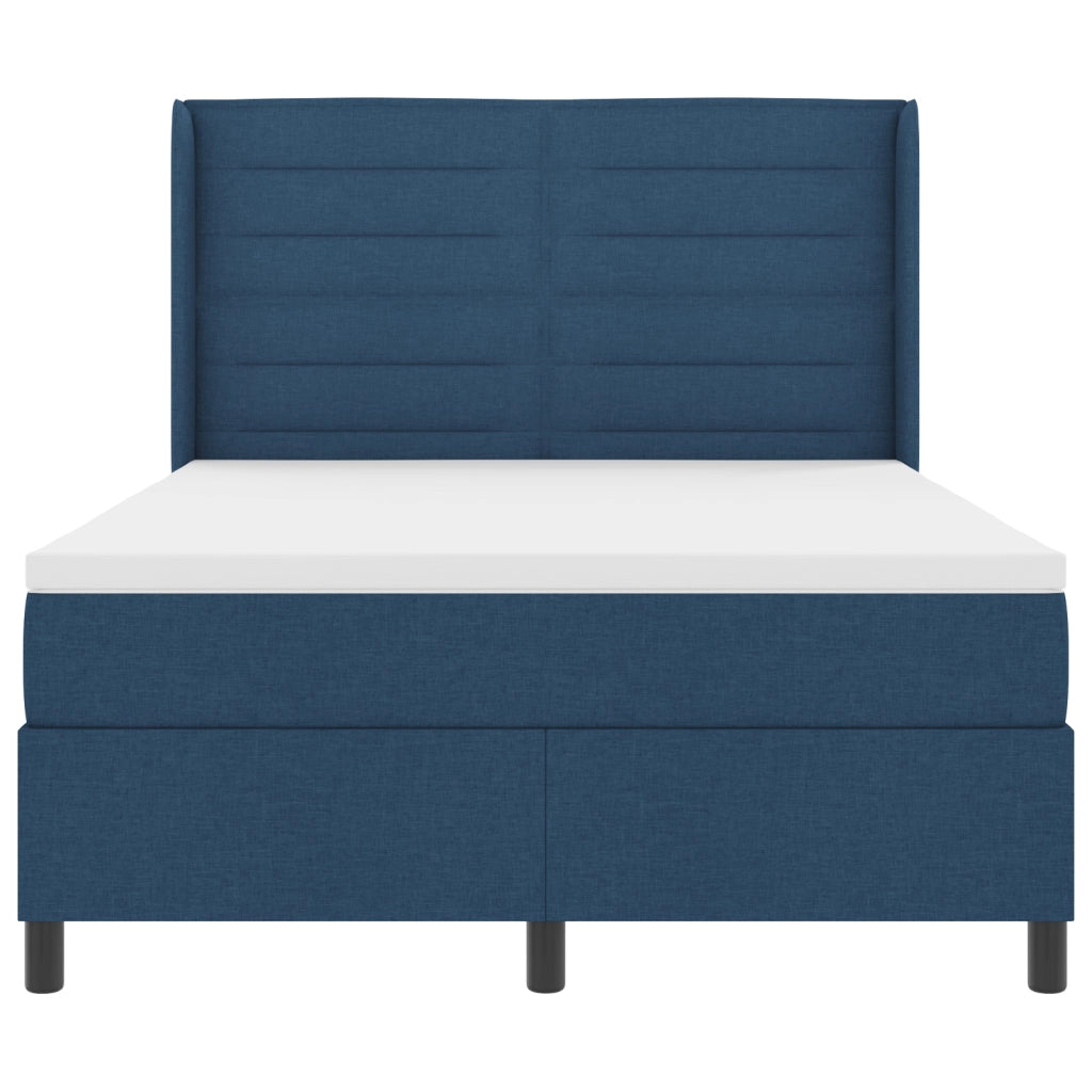 Letto a Molle con Materasso e LED Blu 140x200 cm Tessuto
