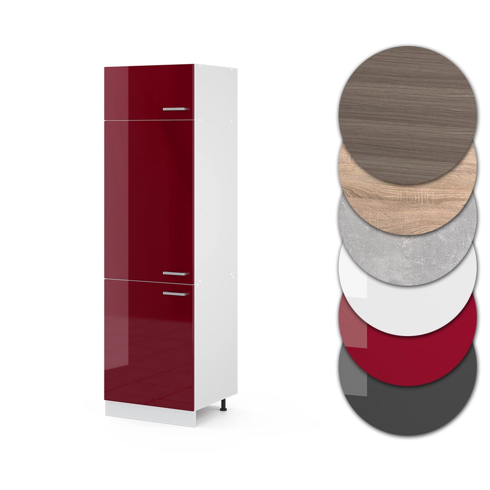 Armadio frigorifero R-Line Rosso lucido/Bianco 60 cm Vicco