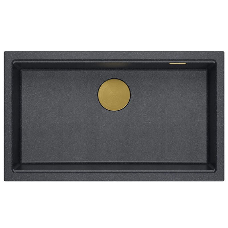 Lavello In Granito Logan 110 Black Metallic Oro