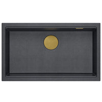 Lavello In Granito Logan 110 Black Metallic Rame