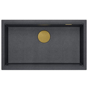 Lavello In Granito Logan 110 Black Metallic Rame