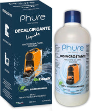 PHURE BIO DECALK Decalcificante Universale Naturale Disincrostante Concentrato Universale per tutti gli elettrodomestici Compatibile con tutte le macchine da caffè, bollitori 500ml