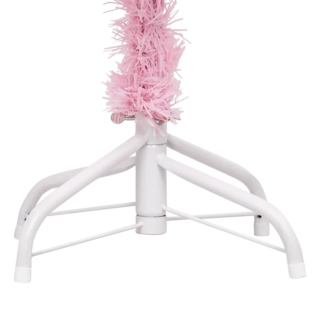 Albero di Natale Preilluminato con Palline Rosa 180 cm PVC 3077585