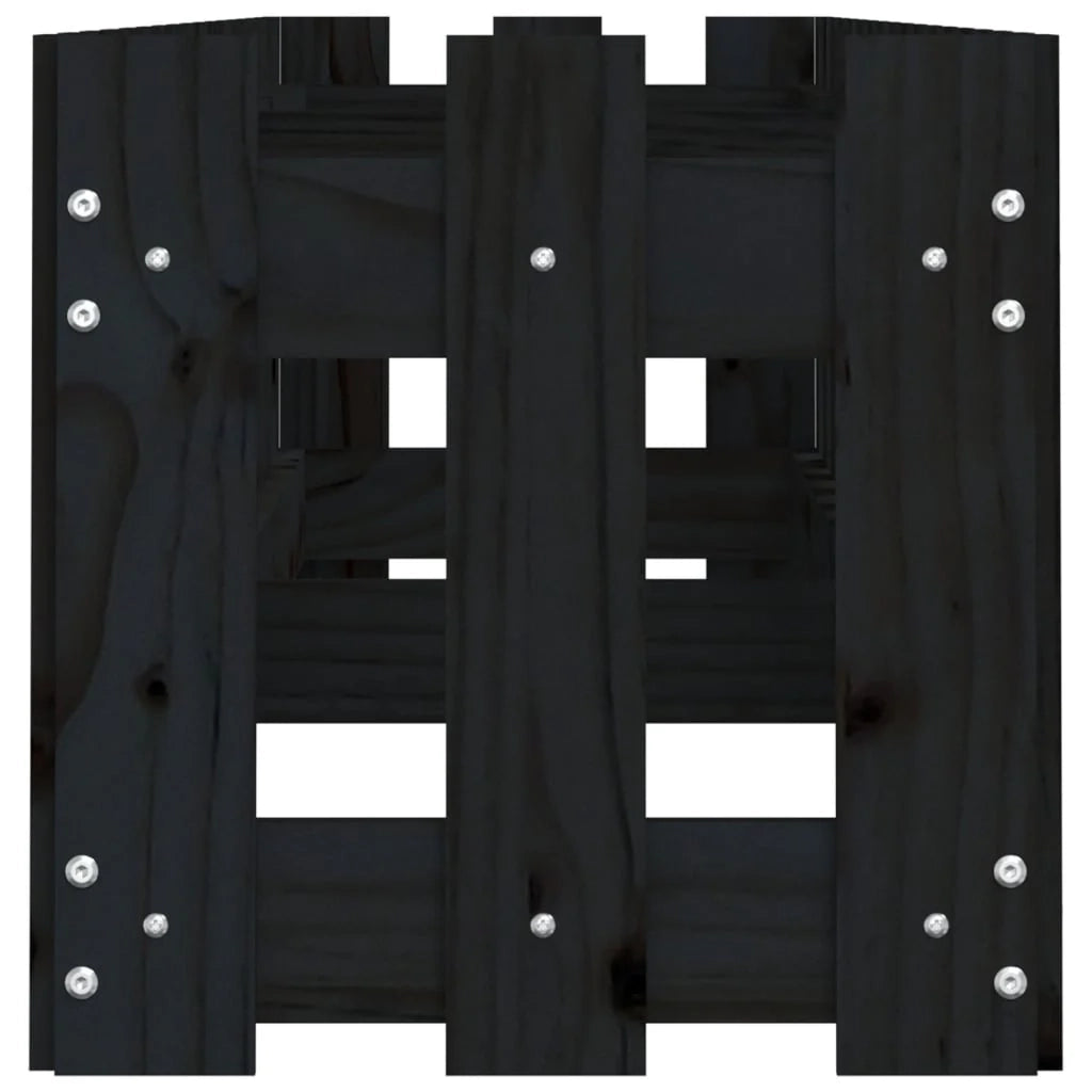 Fioriera rialzata per piante fiori patio giardino design del giardino con recinzione 200 x 30 x 30 cm pino nero massiccio 02_0039805