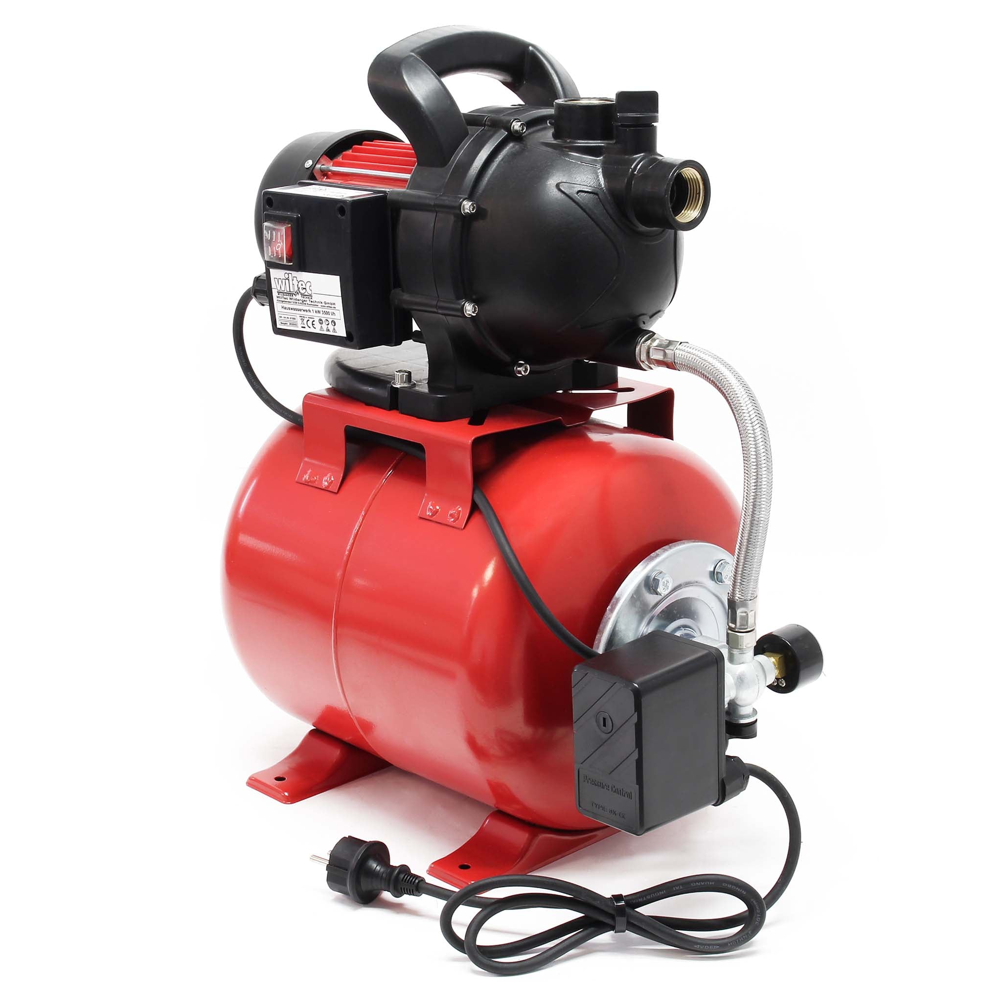 Pompa autoclave uso domestico 1000W 3500l/h Elettropompa da giardino con pressostato e manometro