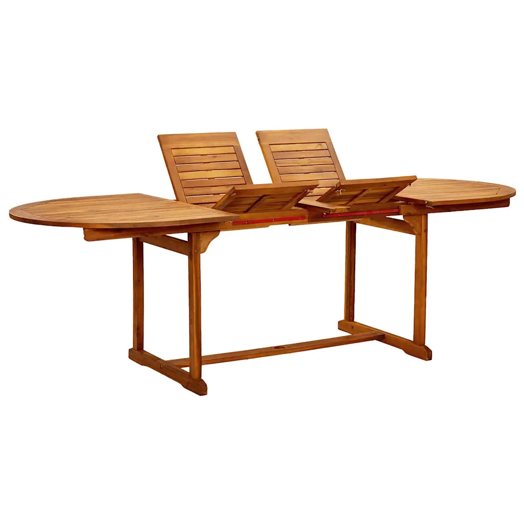 Set Pranzo da Giardino 9pz Legno Massello di Acacia e Textilene