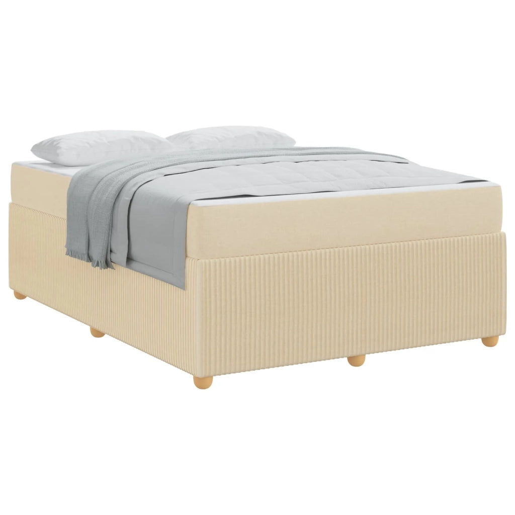 Struttura del letto con materasso Crema 160 x 200 cm Tessuto 3398410