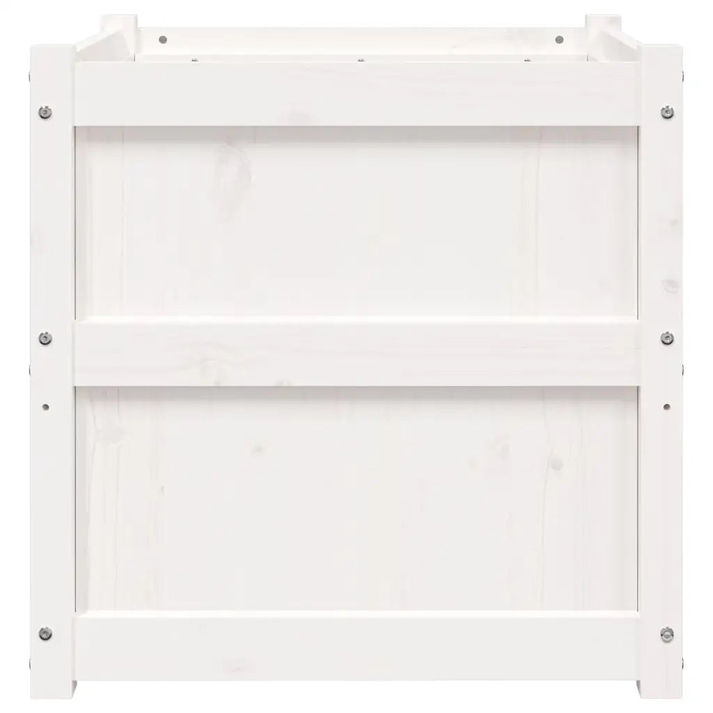 Fioriera da Giardino Bianca 60x60x60 cm Legno Massello di Pino 837426