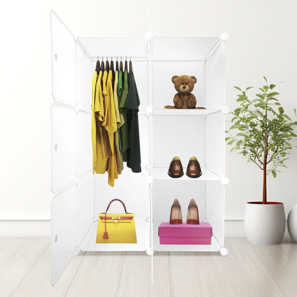Cubo personalizzabile Guardaroba Boxed Basic Nyana Home 6 Cubes/Doors Organizzazione domestica Appendiabiti Scarpiera 110x75x47cm Bianco
