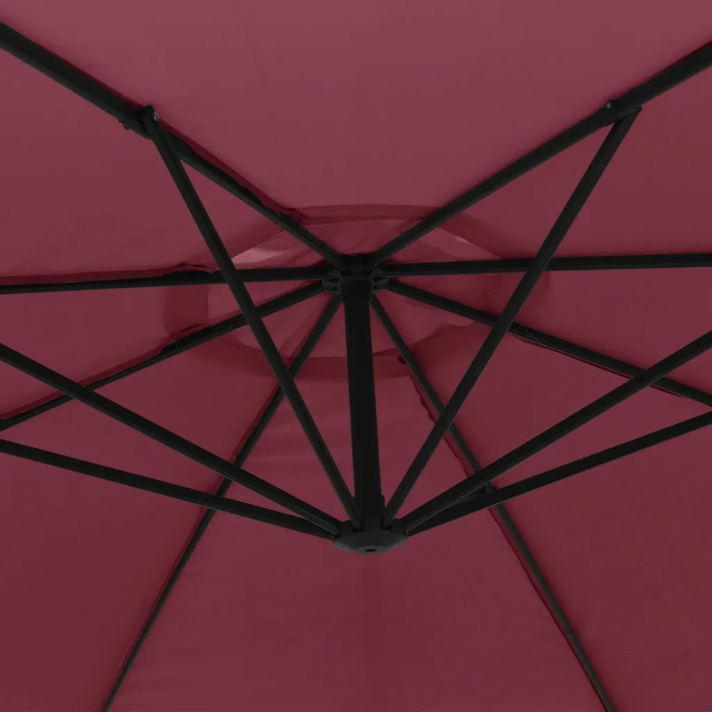 Ombrellone a Sbalzo-Ombrello da giardino Palo in Alluminio 350 cm Rosso Bordeaux