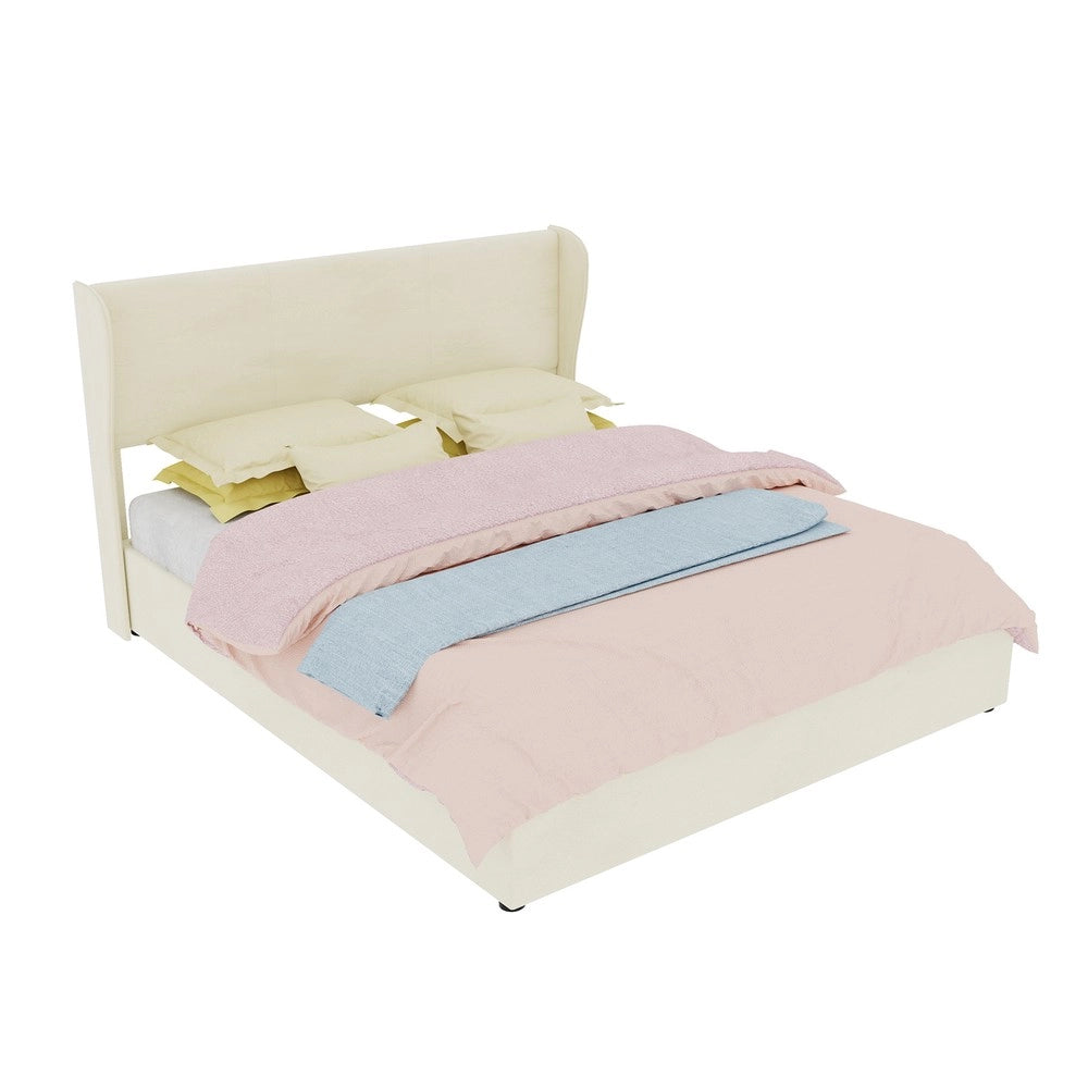 Letto Contenitore Imbottito con Testiera ¨C MINIMAL ¨C Beige 160x200 con Materasso
