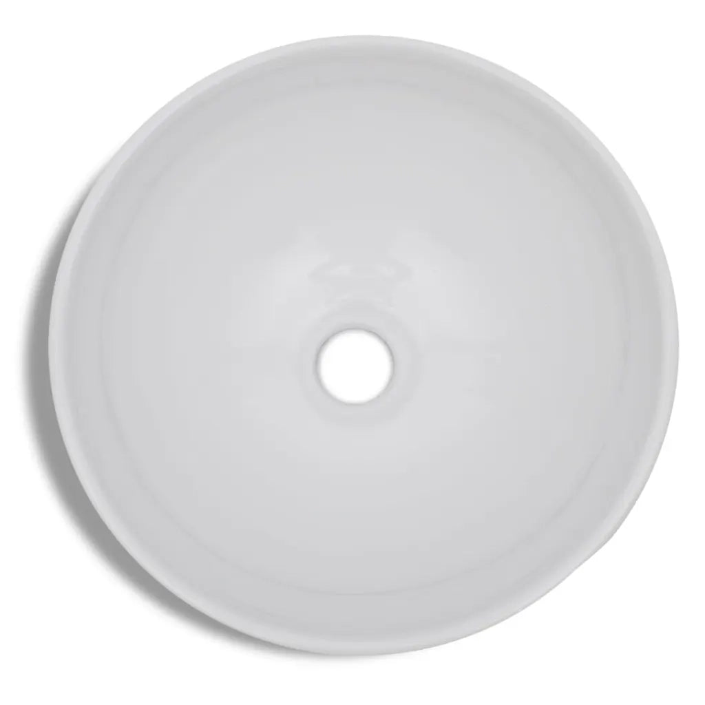 Lavello Bagno con Miscelatore in Ceramica Rotondo Bianco CFW6873772