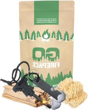 Kit di accensione del fuoco per campeggio e sopravvivenza - Ferro da foca e kit di accensione del fuoco - Rulli di legno di ecosia, rulli di cotone, stecchi di legno, manuale utente, pietra focaia e acciaio.