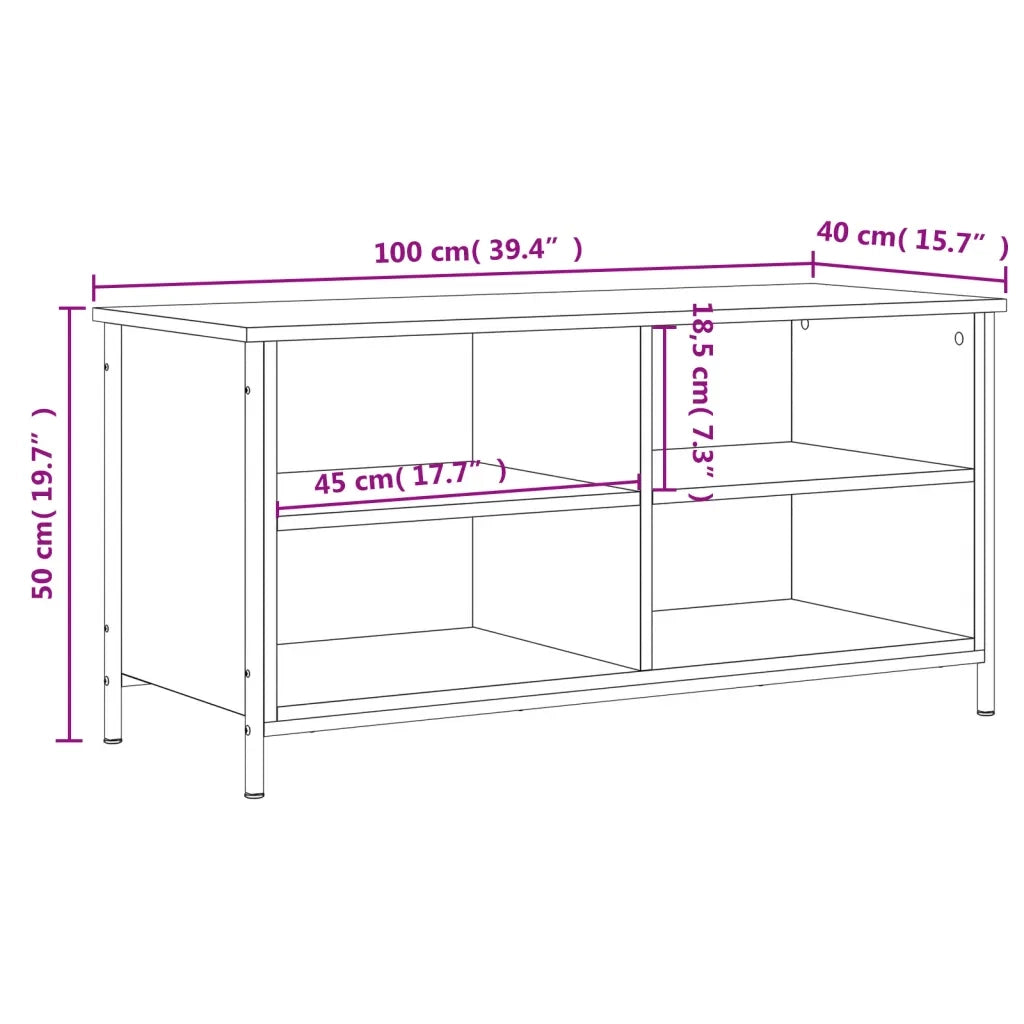 Mobile TV | Armadietto TV | Mobile Porta TV Rovere Fumo 100x40x50 cm in Legno Multistrato