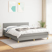 Giroletto a Molle con Materasso Grigio Chiaro160x200 cm Tessuto 3140785