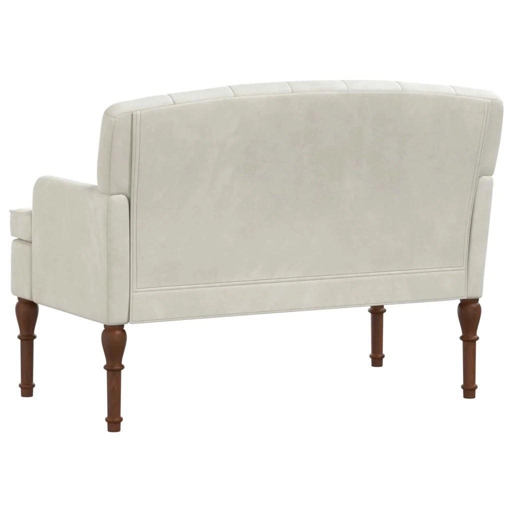 Loveseat con bottoni imbottiti Crema 111 x 65 x 79 cm Velluto 42041851