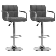 Sedie da Bar 2 pz Grigio Chiaro in Tessuto cod mxl 57764