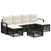 Set Divano da Giardino 7 pcs Nero polyrattan 3435793