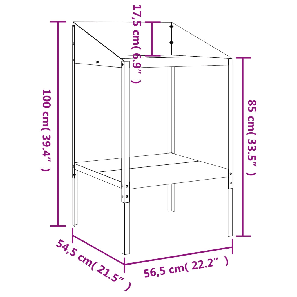 Supporto per piante | Sostegno per piante Antracite 56,5x54,5x100 cm Acciaio Zincato