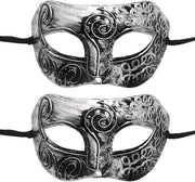 Maschere da Ballo per Uomo - 2 Pack 

 Maschere da Ballo per Uomo, tipo Mardi Gras, con design ispirato all'antica Roma e al Veneto, ideali per Halloween, Festa di Carnevale, Prom e teatri di opera.