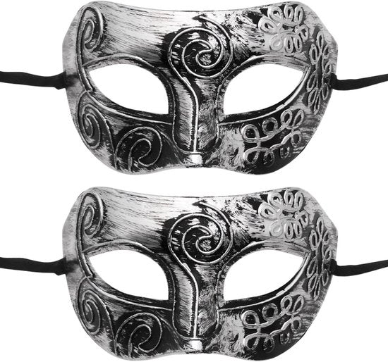 Maschere da Ballo per Uomo - 2 Pack 

 Maschere da Ballo per Uomo, tipo Mardi Gras, con design ispirato all'antica Roma e al Veneto, ideali per Halloween, Festa di Carnevale, Prom e teatri di opera.