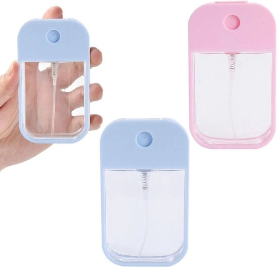 Set di Spray mini da 2 pezzi - 45 ml - Miniaturizzabili - Riciclabili - Multifunzionali - Per profumi/cosmetici - Materiale ecologico