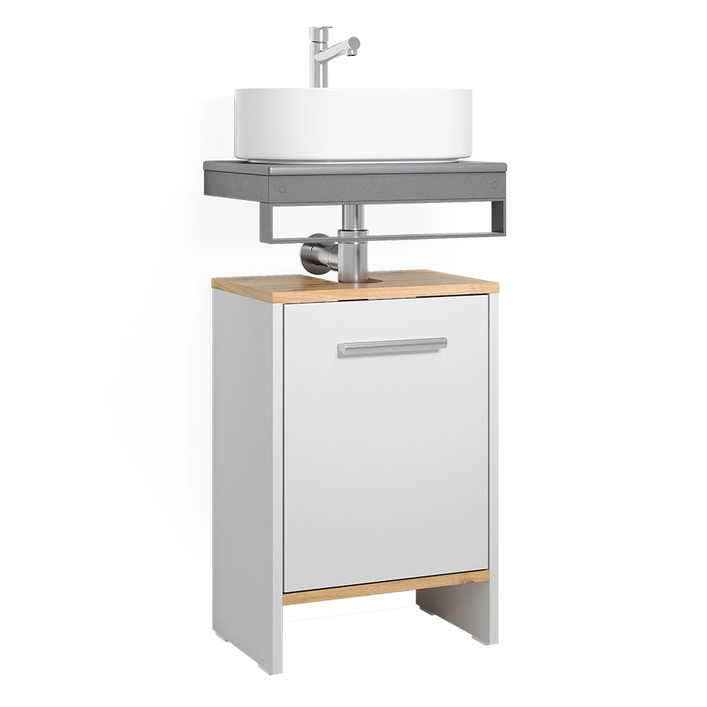 Vicco Mobile sottolavabo per bagno Rovere bianco/dorato 38.2 x 57 cm con la porta