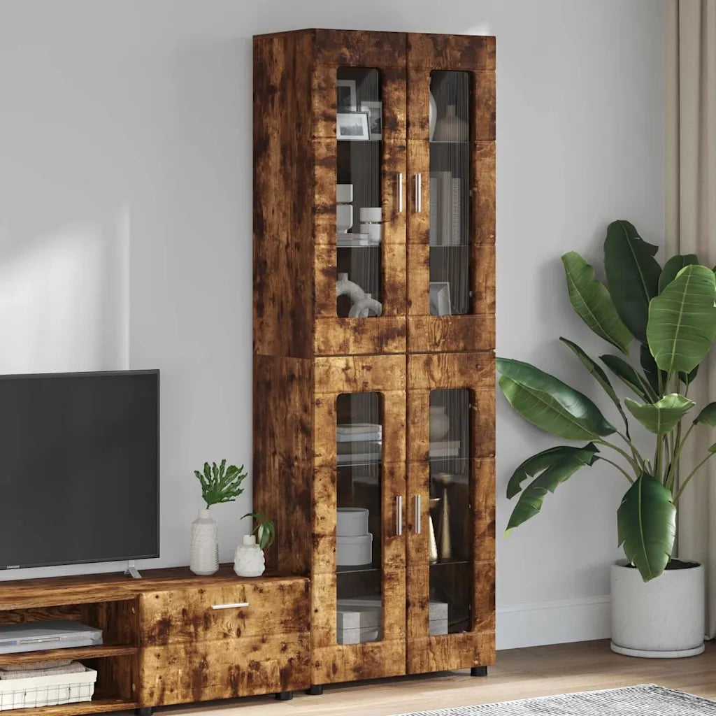 Credenza FLORIN Rovere fumé 60 x 35 x 182 cm Legno multistrato 3397909