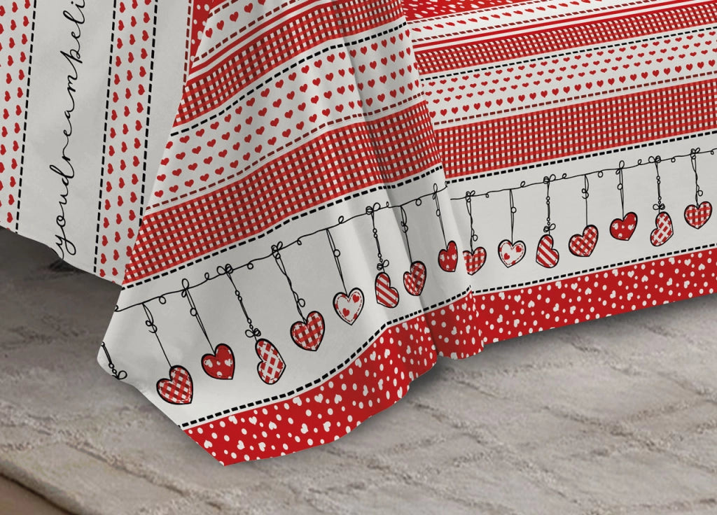 Telo Arredo Granfoulard Copritutto Cotone Copriletto Multiuso Disegni Invernali OB - 2 Piazze - Dream Rosso