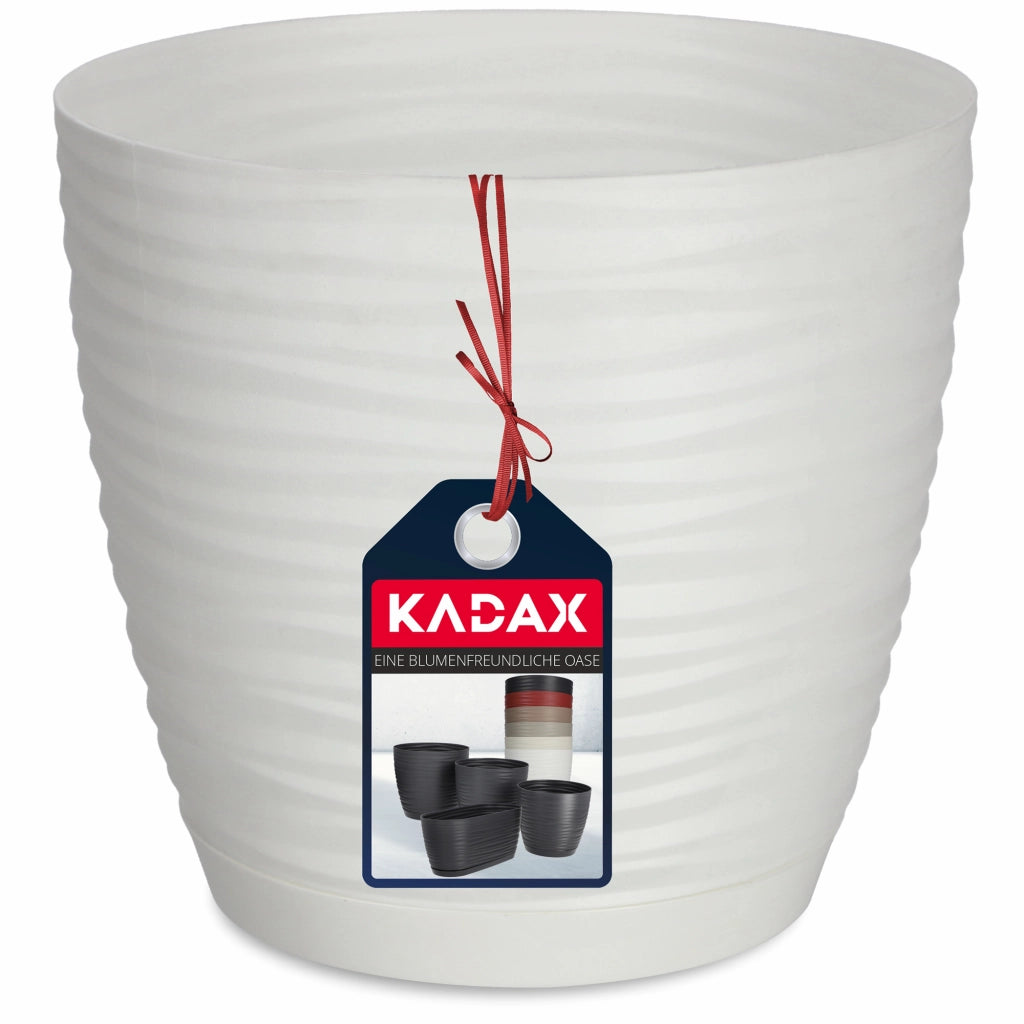 Vaso da fiori KADAX rotondo da 15 cm in plastica bianca