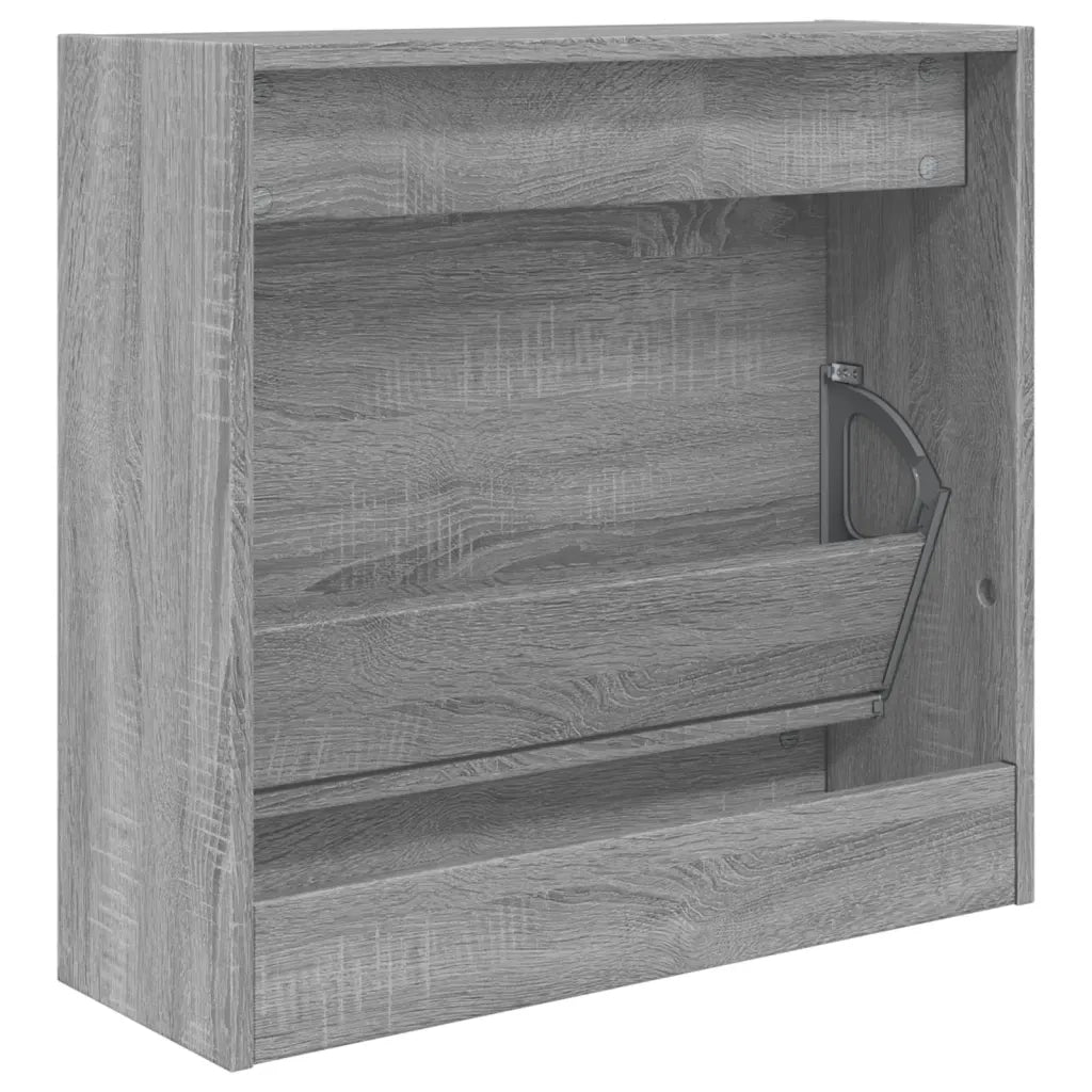 Scarpiera-Scaffale per scarpe Grigio Sonoma 60x21x57 cm in Legno Multistrato