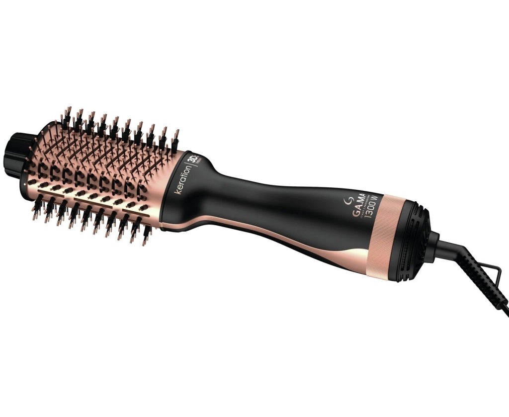 Ga.ma GH4001 Stylish Keration Line Spazzola Asciugacapelli 1100W Ionizzazione 3 Temperature colore Nero Oro