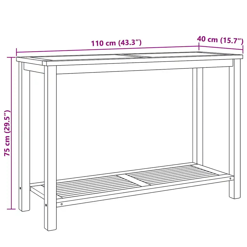 Tavolo consolle Marrone 110 x 40 x 75 cm Legno di teak solido 42002312