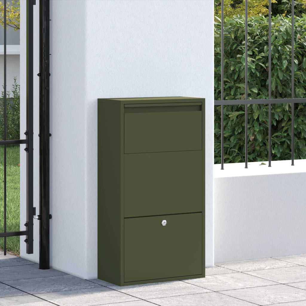 Cassetta Postale Verde Oliva 44x22x82 cm Acciaio