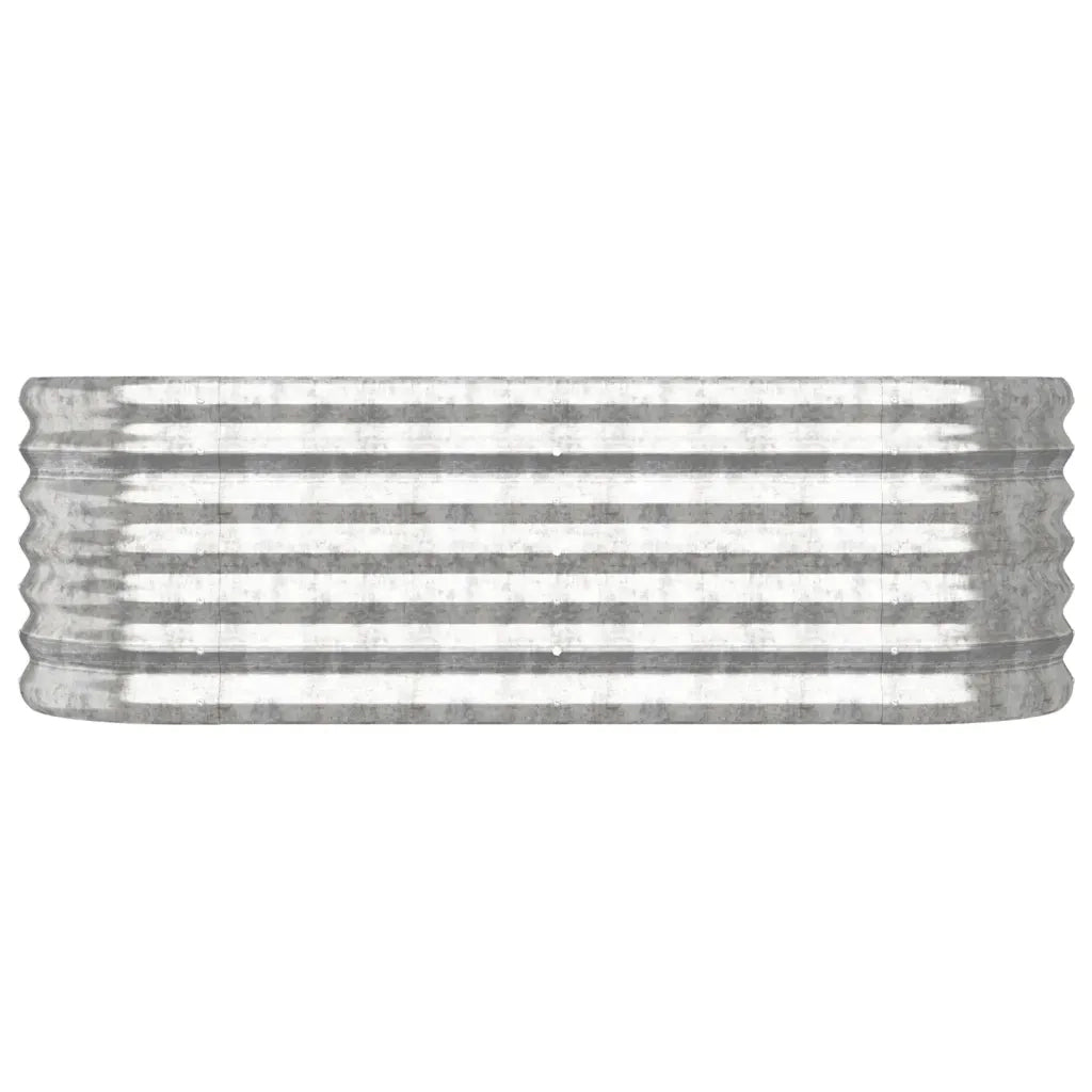 Fioriere | Cassetta per fiori | Letto Giardino Acciaio Zincato 114x40x36cm Argento