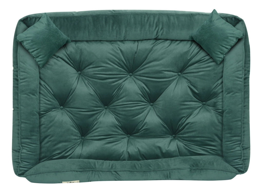 AIO FACTORY 130x105 cm Letto per cani in velluto verde scuro impermeabile