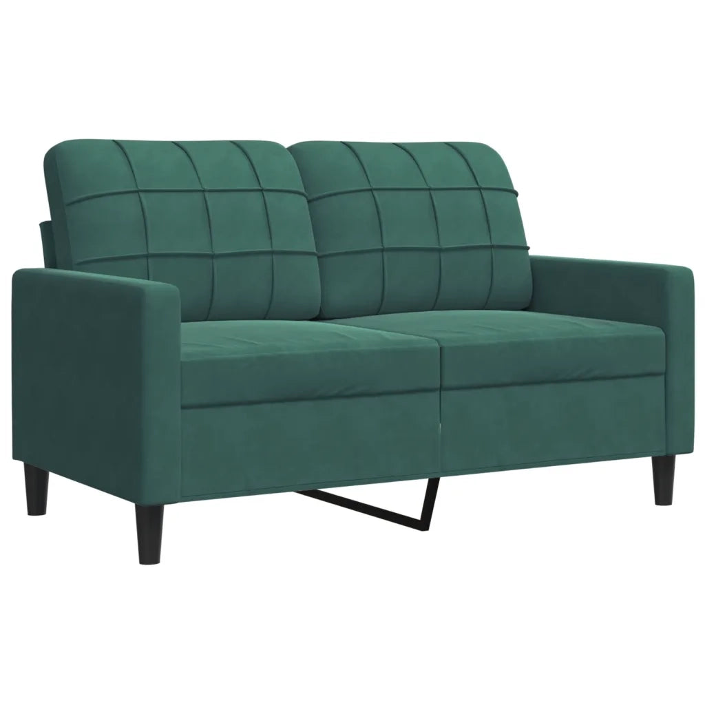 Set di Divani 3 pz con Cuscini e Rinforzi Verde scuro Velluto 3278373
