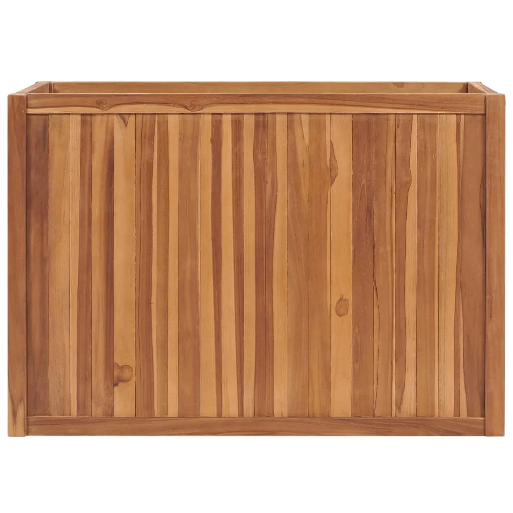Aiuola rialzata per piante e fiori 100 x 50 x 70 cm legno massello di teak 02_0000900