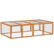 Gabbia per conigli esterno interno 2 porte ¨C Minimal ¨C legno massello pino 181x100x48 cm