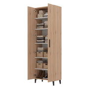 Mobile Portascarpe Ciminna, Scarpiera 5 Ripiani, 67.5x35x195h cm Marrone Rovere