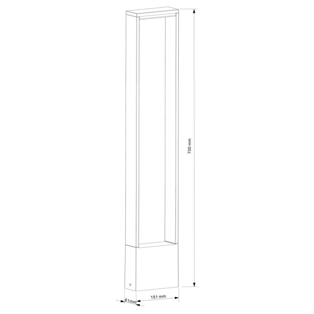 CATA Lampione 70cm moderno LED 4W palo esterno IP54 luce giardino viale sentiero villa 230V MISURA 70CM