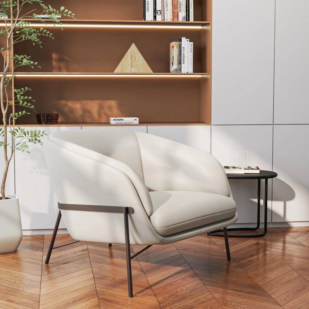 Poltrona moderna in pelle ROYAL 2337, Poltrona ergonomica ed elegante per Interni contemporanei-Divani