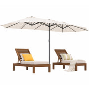Ombrellone Doppio da Esterno 450x265x237 cm Senza Base e Rivestimento Anti UV Crema