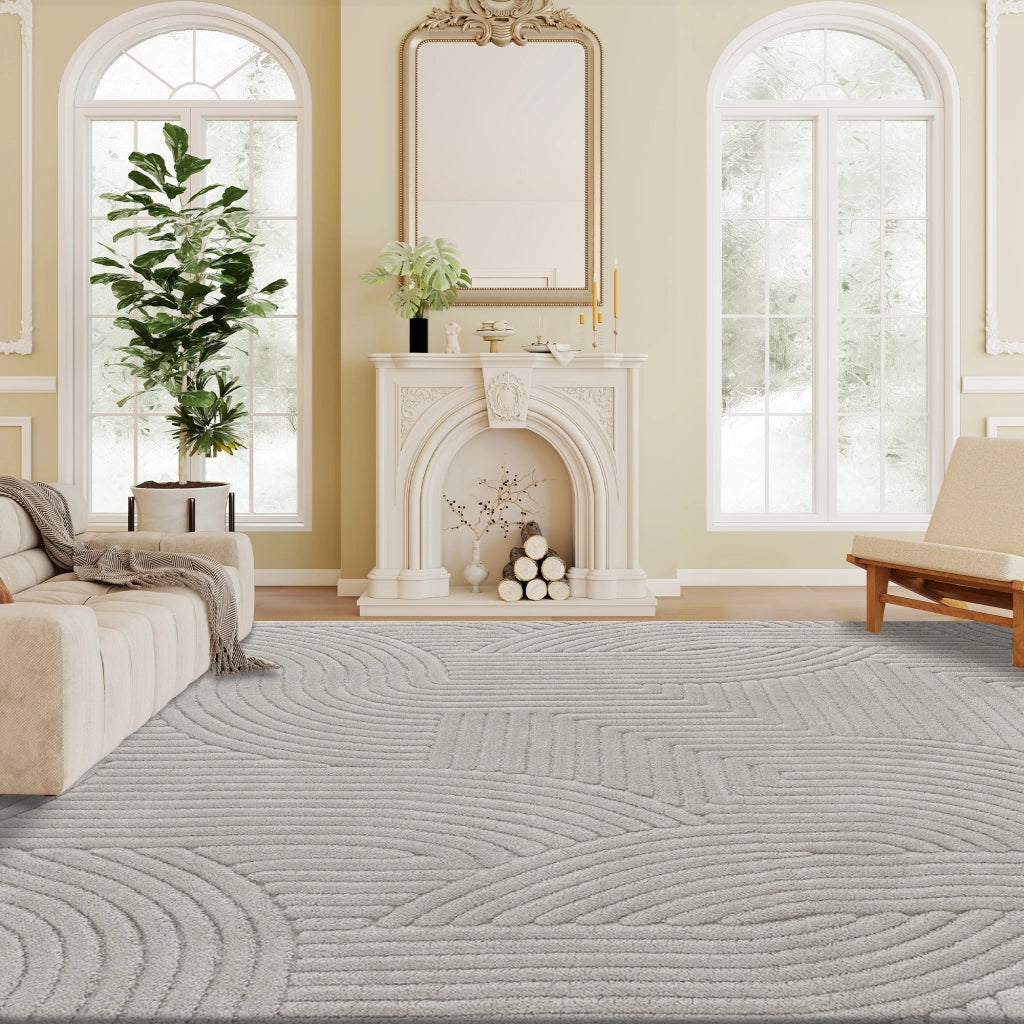 Tappeto da salotto geometrico ¨C zephmum ¨C 230x160 cm gris antiscivolo