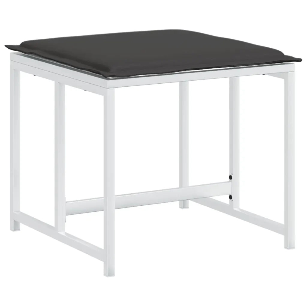 vidaXL Set da Pranzo da Giardino 11 pz con Cuscini Bianco in Textilene