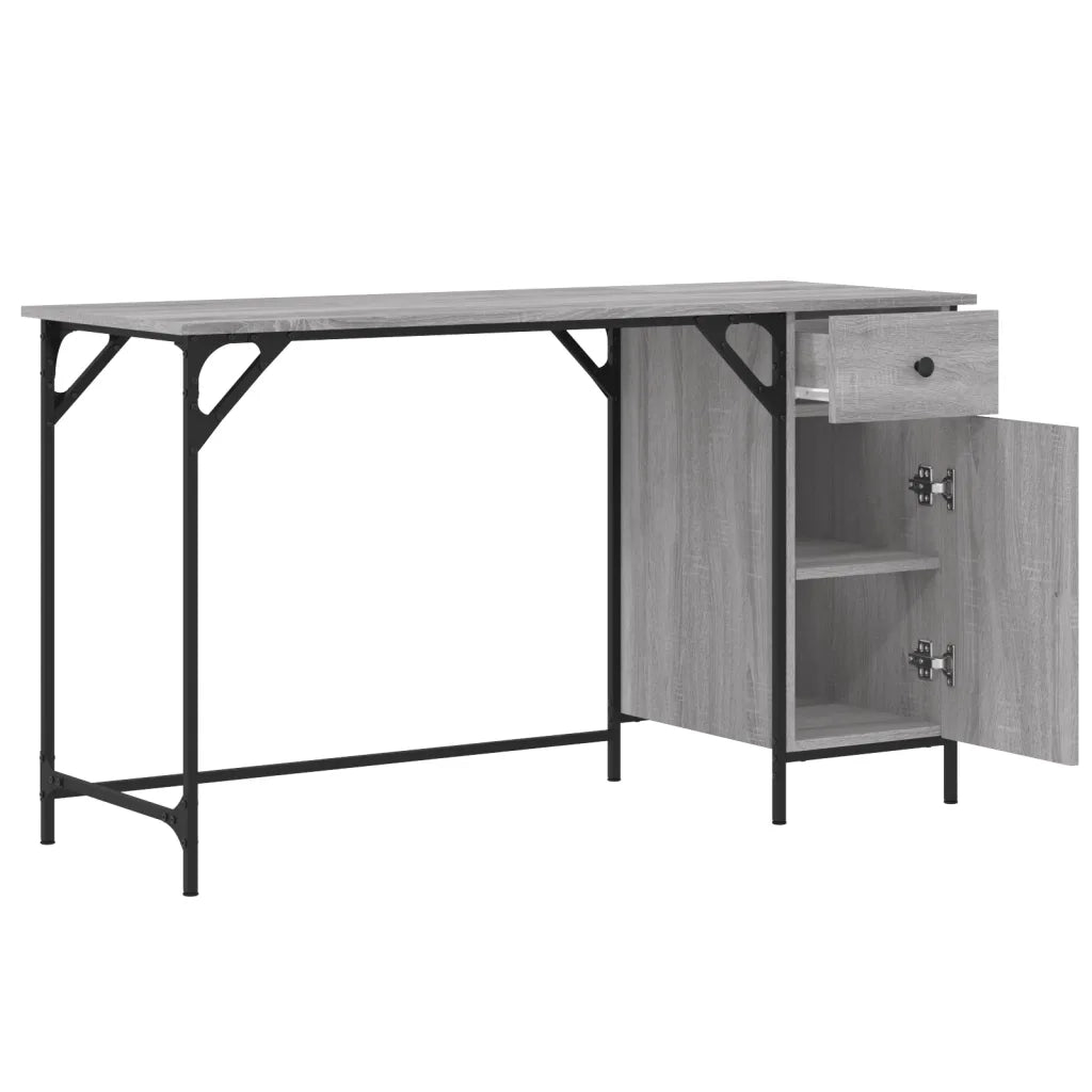 Scrivania Computer Grigio Sonoma 131x48x75 cm Legno Multistrato 836221