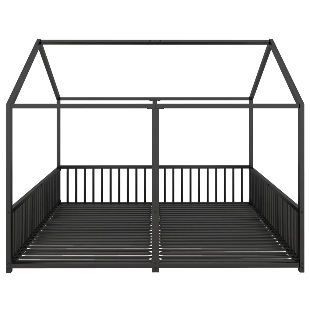 Letto a castello per bambini 90x200 cm in metallo; con sponde; forma casa