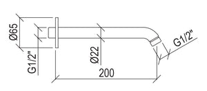 Braccio Doccia a Parete Lungo 20 cm Tevere